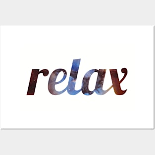 RELAX space themed design Posters and Art